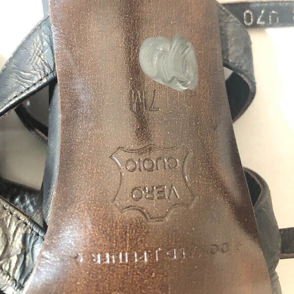 DONALD J. PLINER Asby Heels Women's Size 7 Bronze Strappy Open Sandals Slingback - Picture 7 of 11